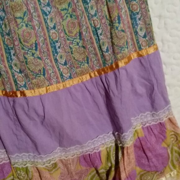 Live A Little Maxi Skirt Women's Size 16 Purple Floral VTG, Lined, Retro, - Picture 5 of 11